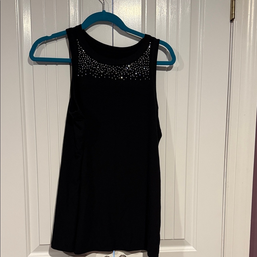 Torrid Black Tank Top with Studded Neckline